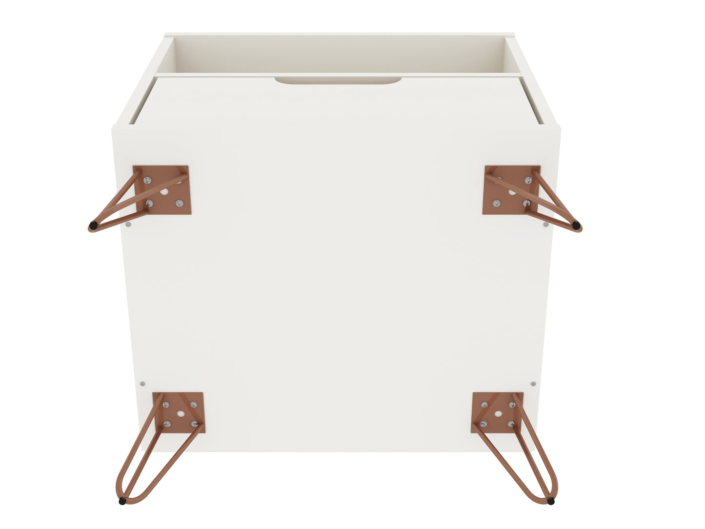 Rockefeller Mid-Century Modern 20" Nightstand in White (1-Drawer) 101GMC1