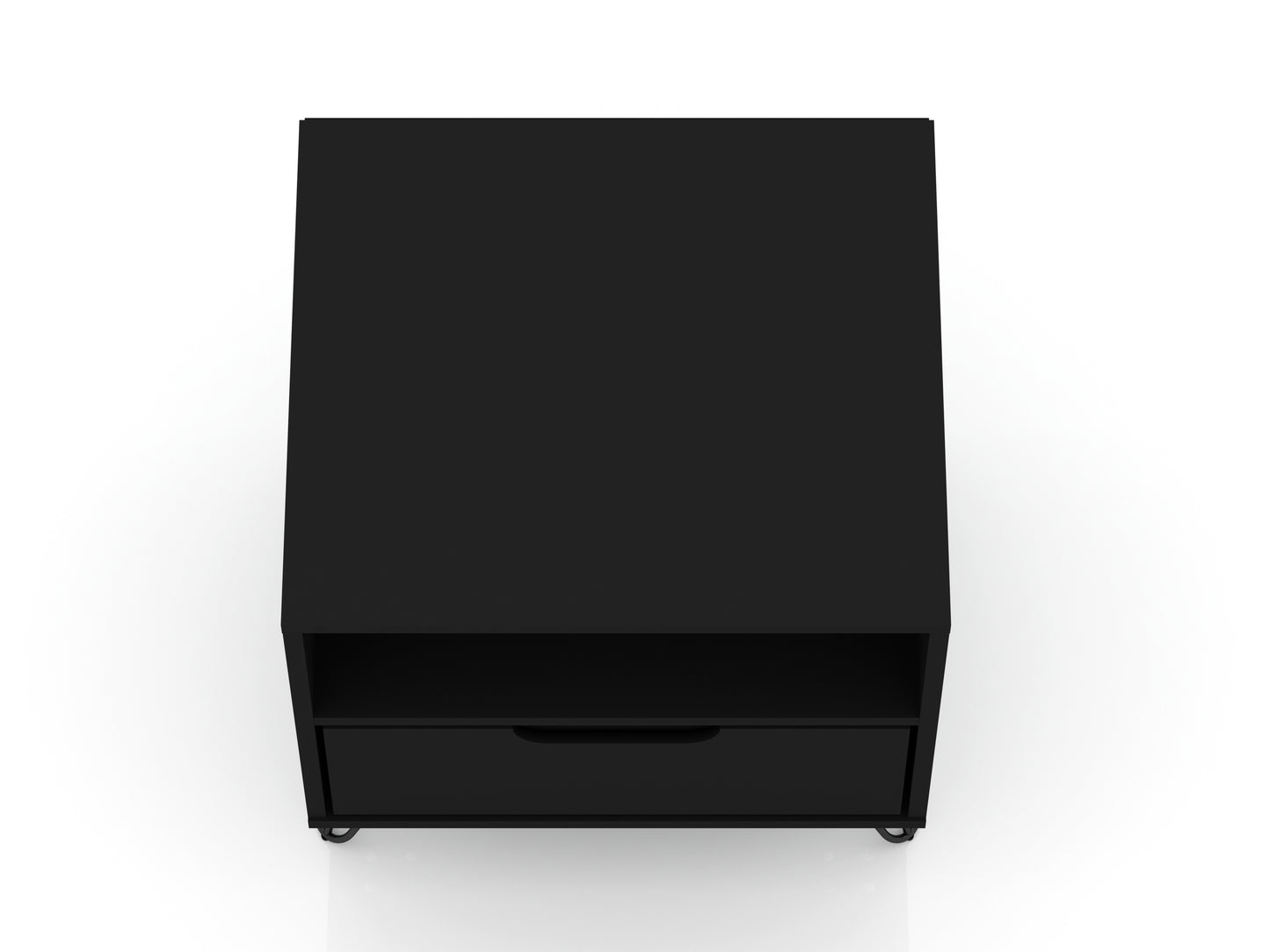 Rockefeller Mid-Century Modern 20" Nightstand in Black (1-Drawer) 101GMC2