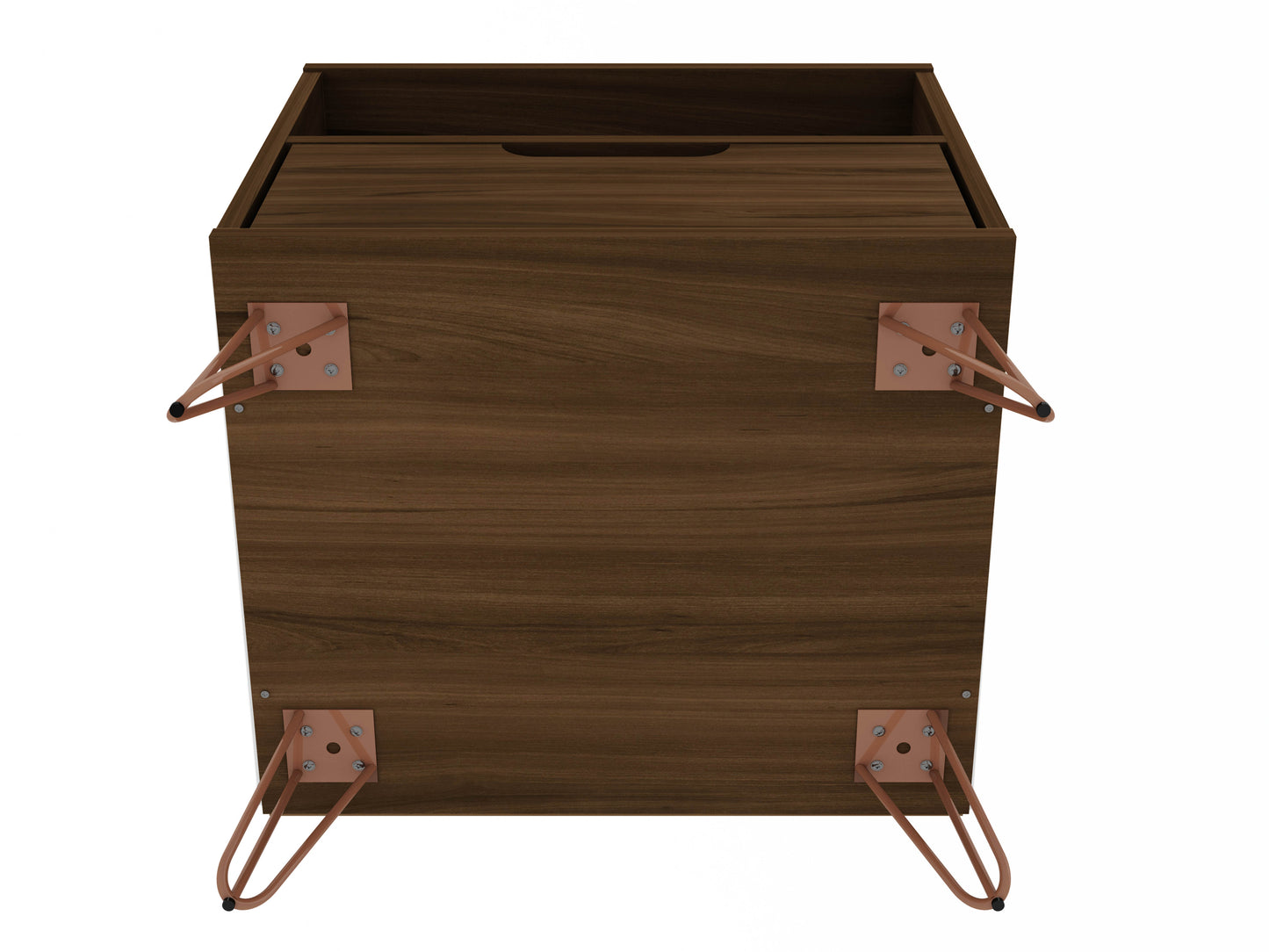Manhattan Comfort Rockefeller 1.0 Mid-Century- Modern Nightstand with 1-Drawer in Brown 101GMC5