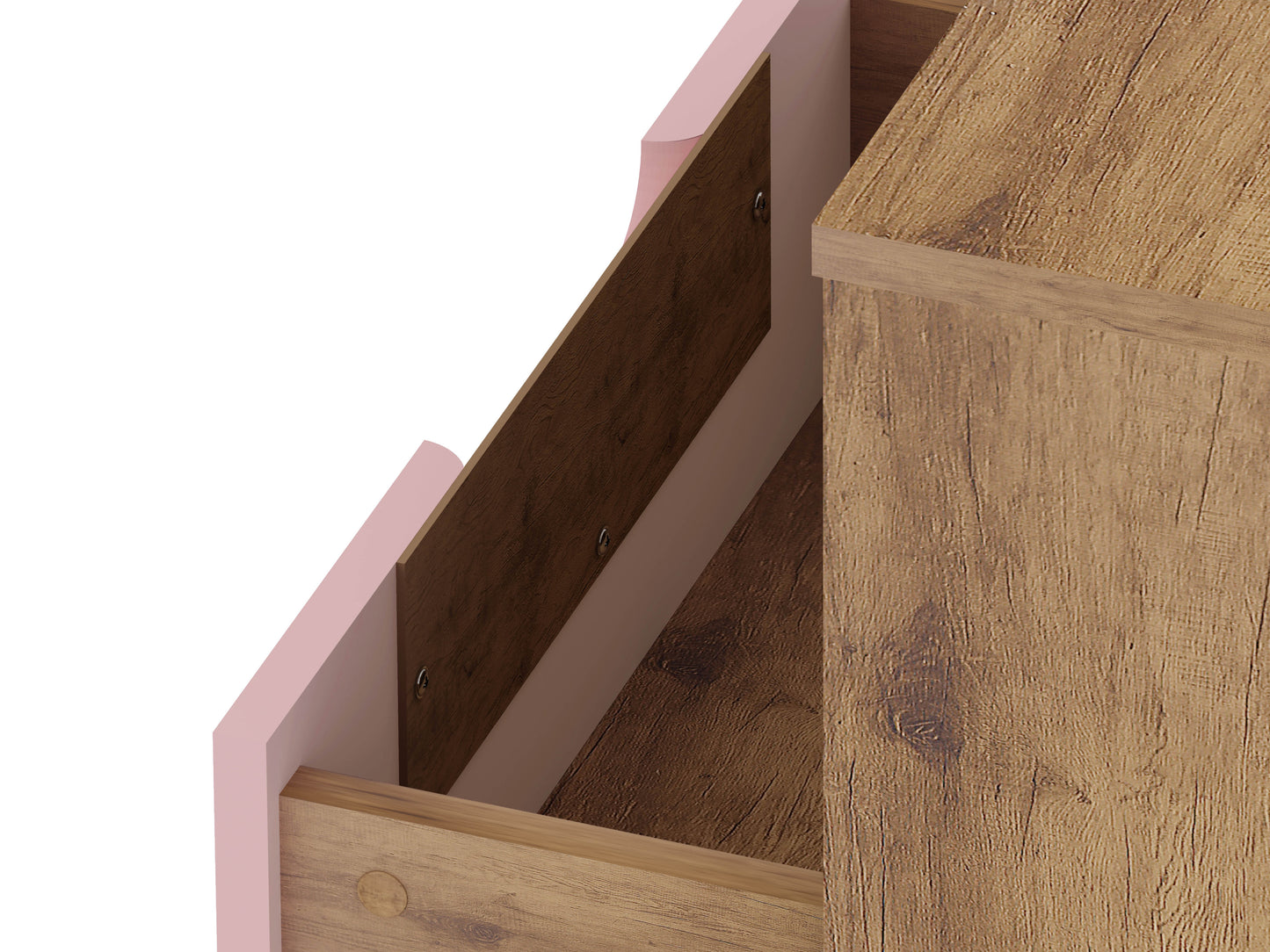 Rockefeller Mid-Century Modern 20" Nightstand in Pink (1-Drawer) 101GMC6