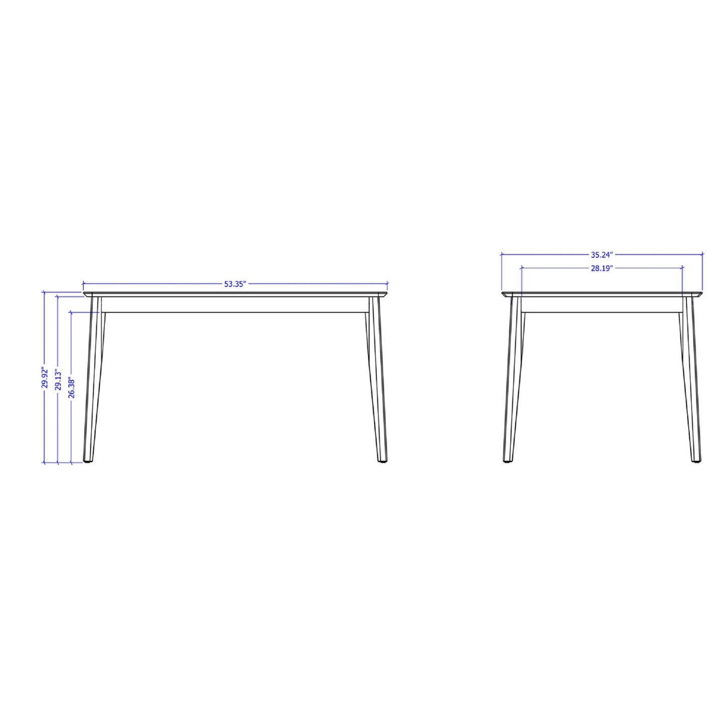 Manhattan Comfort Tudor 53.34 Dining Table in Black 1027551