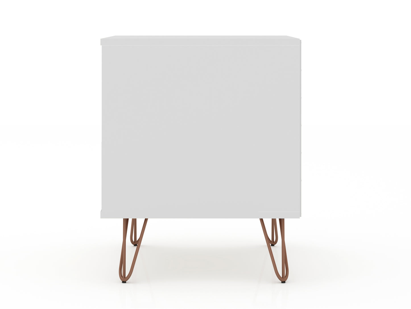 Rockefeller Mid-Century Modern 20" Nightstand in White (2-Drawer) 102GMC1