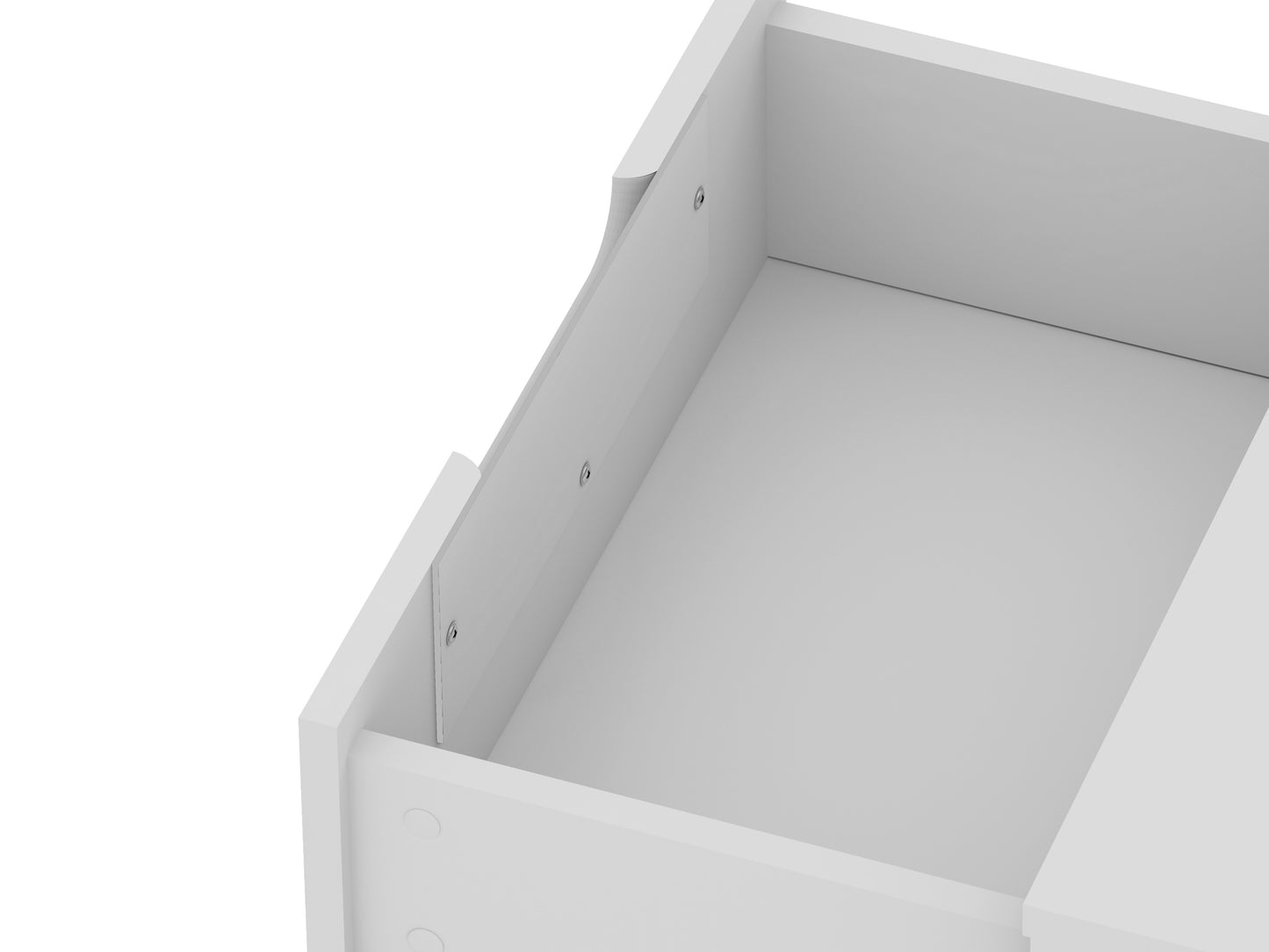 Rockefeller Mid-Century Modern 20" Nightstand in White (2-Drawer) 102GMC1