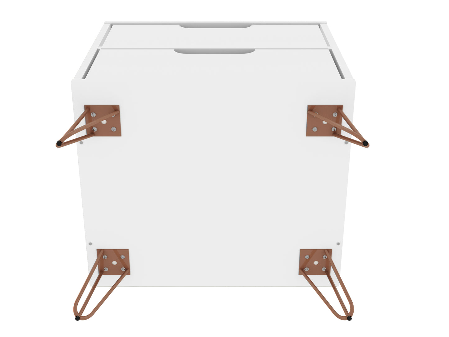 Rockefeller Mid-Century Modern 20" Nightstand in White (2-Drawer) 102GMC1