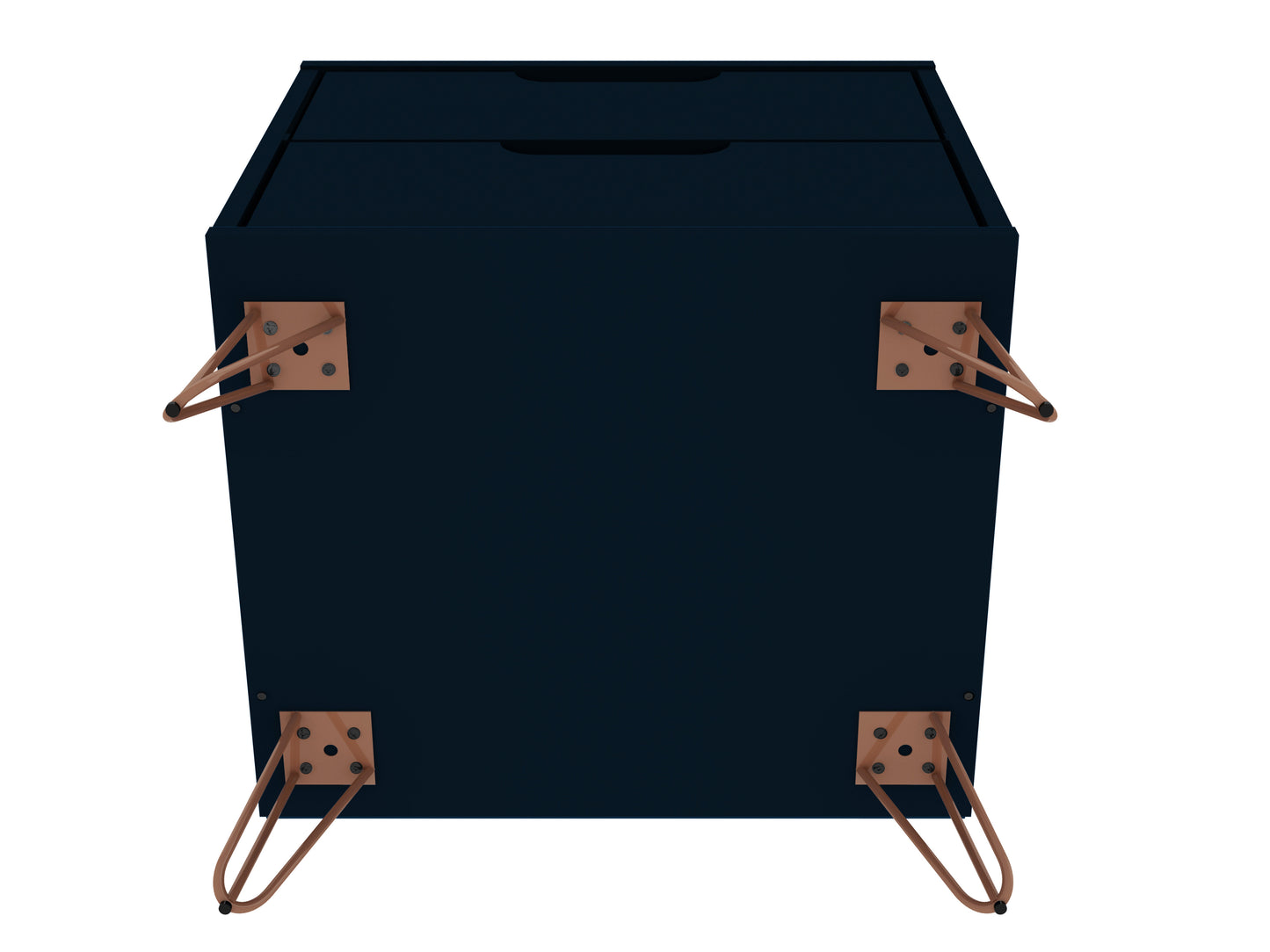 Manhattan Comfort Rockefeller 2.0 Mid-Century- Modern Nightstand with 2-Drawer in Tatiana Midnight Blue 102GMC4