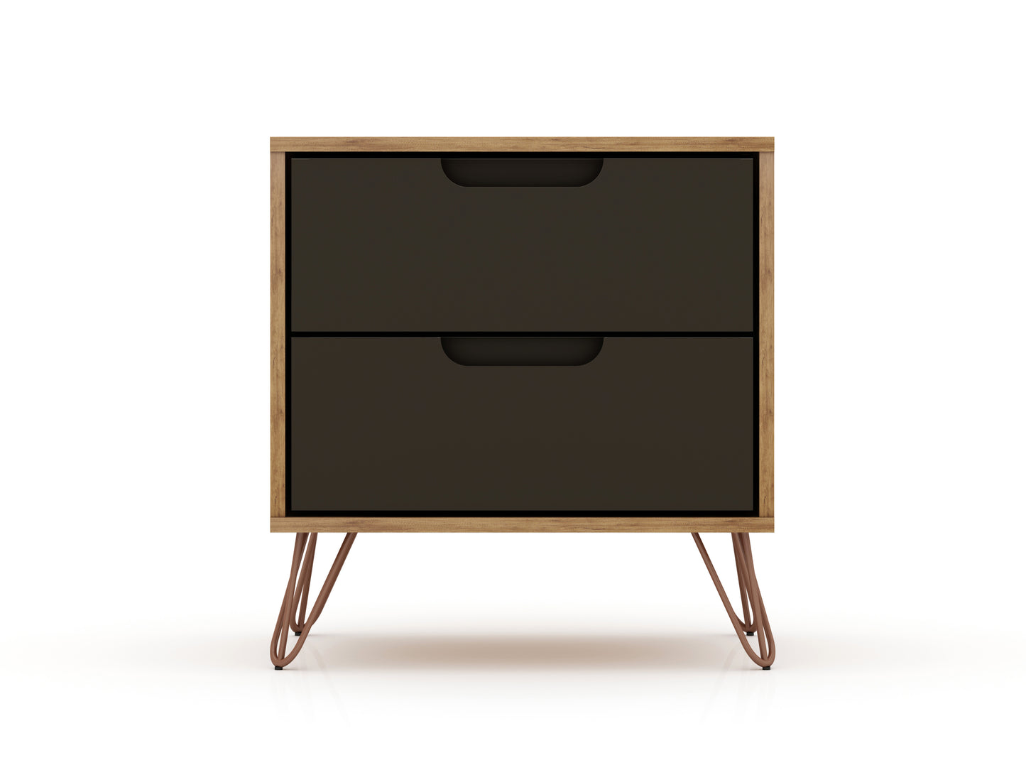 Rockefeller Mid-Century Modern 20" Nightstand in Gray (2-Drawer) 102GMC7