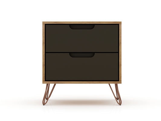 Rockefeller Mid-Century Modern 20" Nightstand in Gray (2-Drawer) 102GMC7