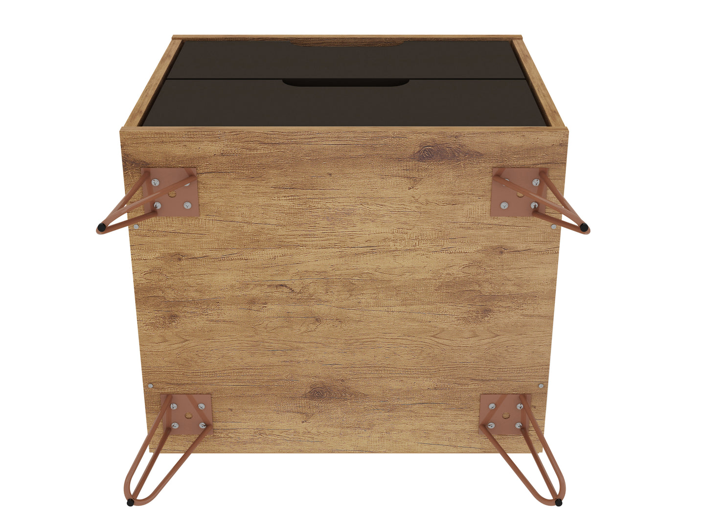 Rockefeller Mid-Century Modern 20" Nightstand in Gray (2-Drawer) 102GMC7
