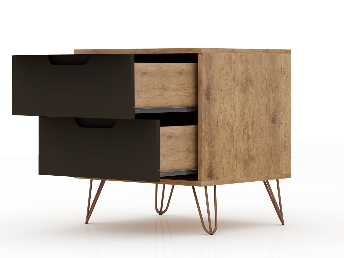 Rockefeller Mid-Century Modern 20" Nightstand in Gray (2-Drawer) 102GMC7