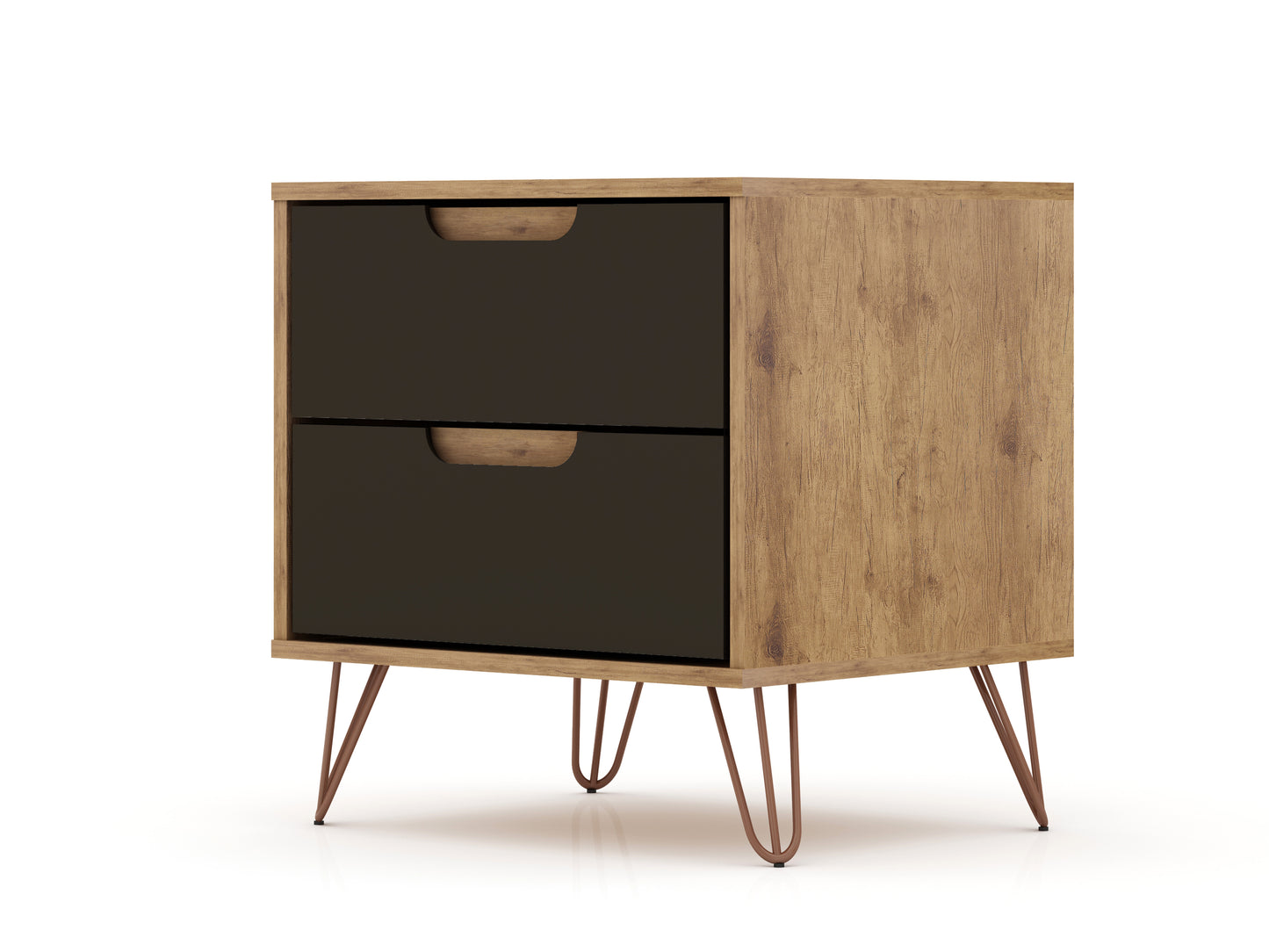 Rockefeller Mid-Century Modern 20" Nightstand in Gray (2-Drawer) 102GMC7