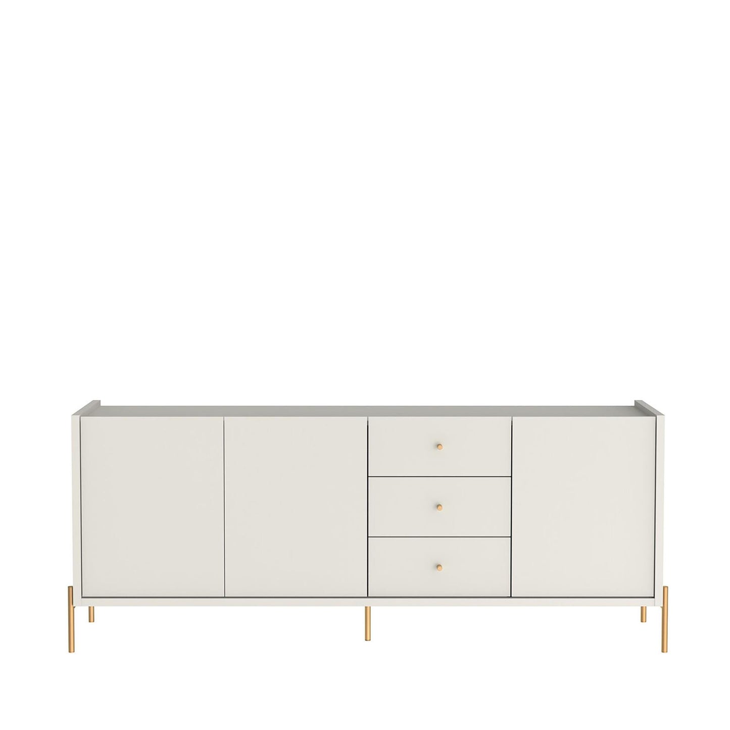 Manhattan Comfort Jasper 72.51" Sideboard with Steel Gold Legs in Off White Matte 1031251