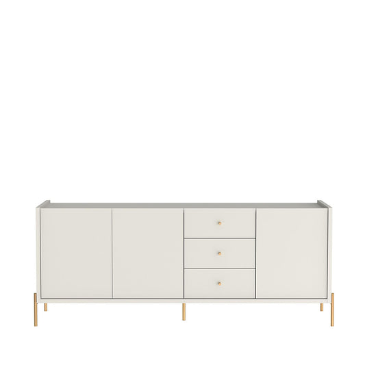 Manhattan Comfort Jasper 72.51" Sideboard with Steel Gold Legs in Off White Matte 1031251