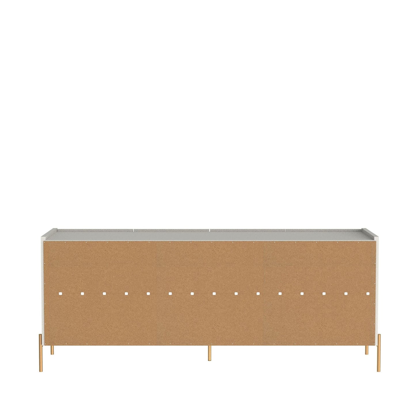 Manhattan Comfort Jasper 72.51" Sideboard with Steel Gold Legs in Off White Matte 1031251