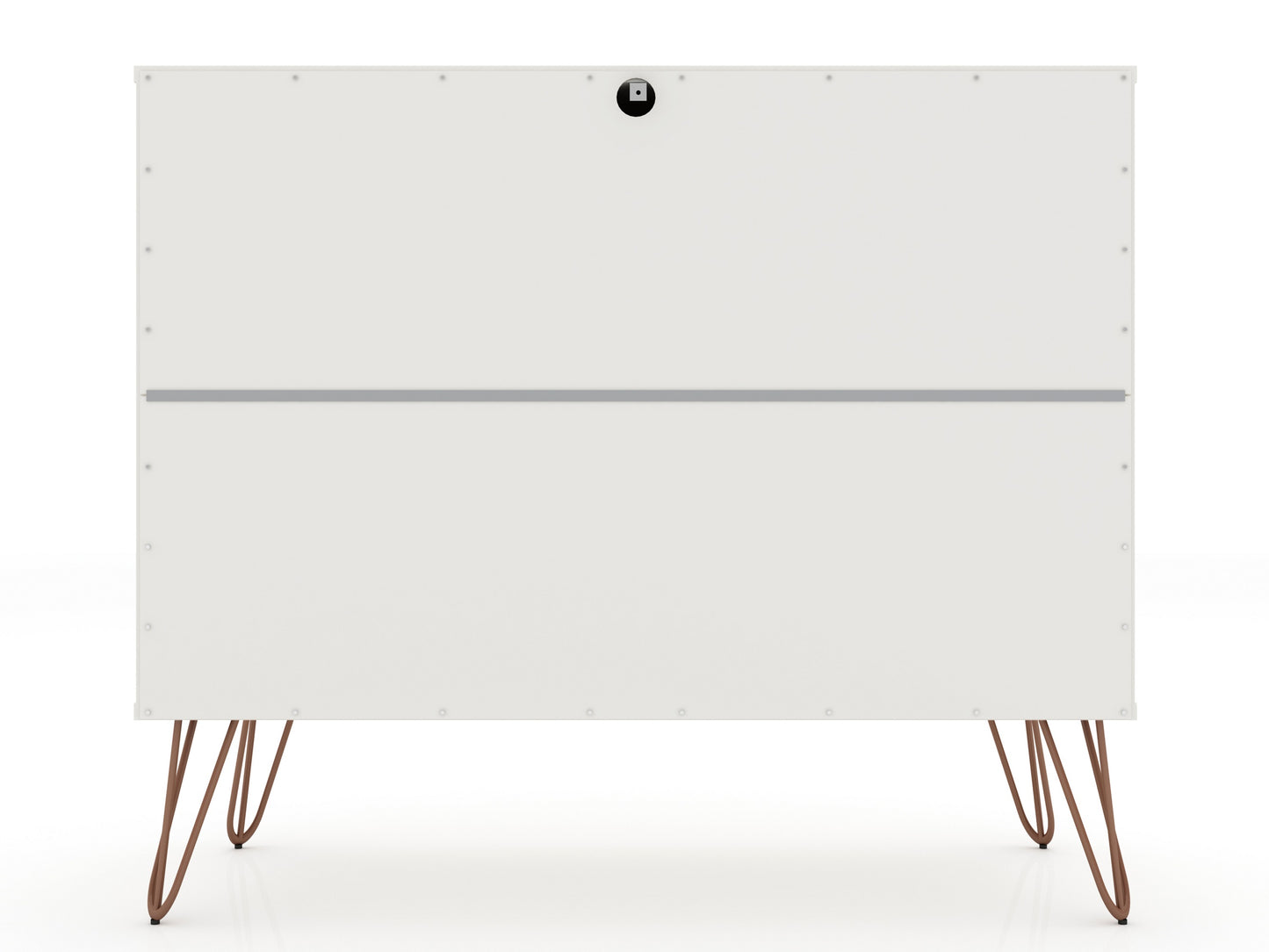 Manhattan Comfort Rockefeller Mid-Century- Modern Dresser with 3-Drawers in White 103GMC1