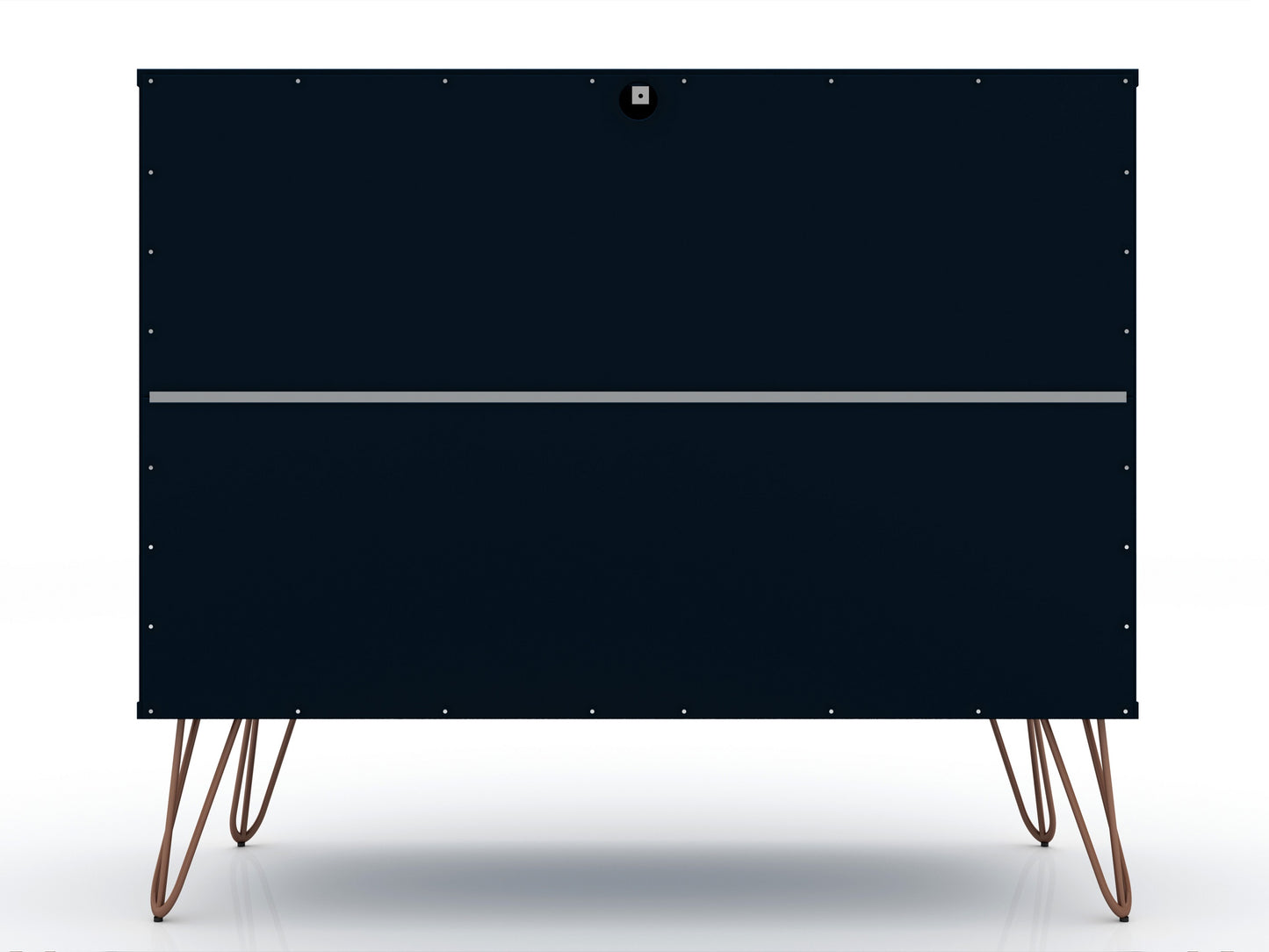 Manhattan Comfort Rockefeller Mid-Century- Modern Dresser with 3-Drawers in Tatiana Midnight Blue 103GMC4