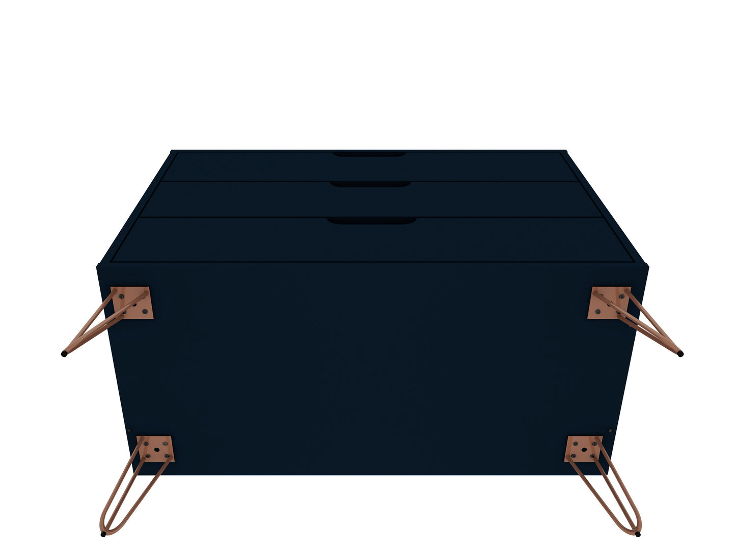 Manhattan Comfort Rockefeller Mid-Century- Modern Dresser with 3-Drawers in Tatiana Midnight Blue 103GMC4