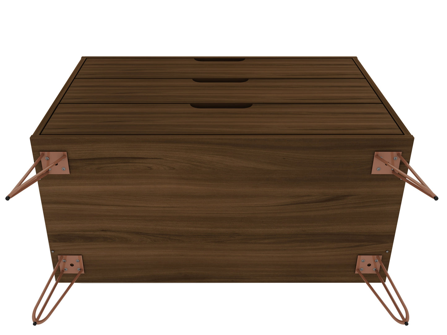 Rockefeller Mid-Century Modern 35" Dresser in Chestnut Brown (3-Drawer) 103GMC5