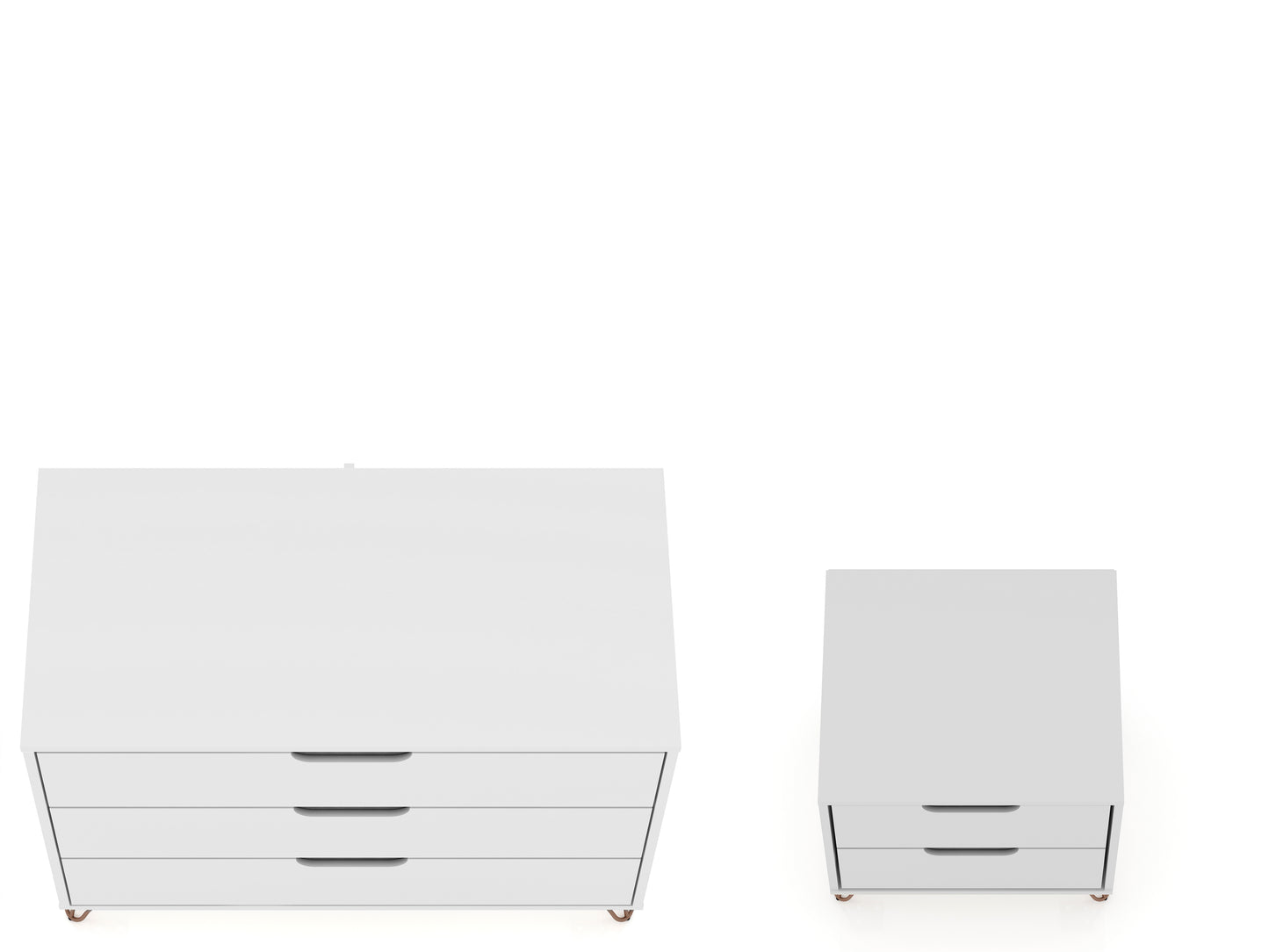 Rockefeller Mid-Century Modern 2-Piece Dresser Set in White 104GMC1