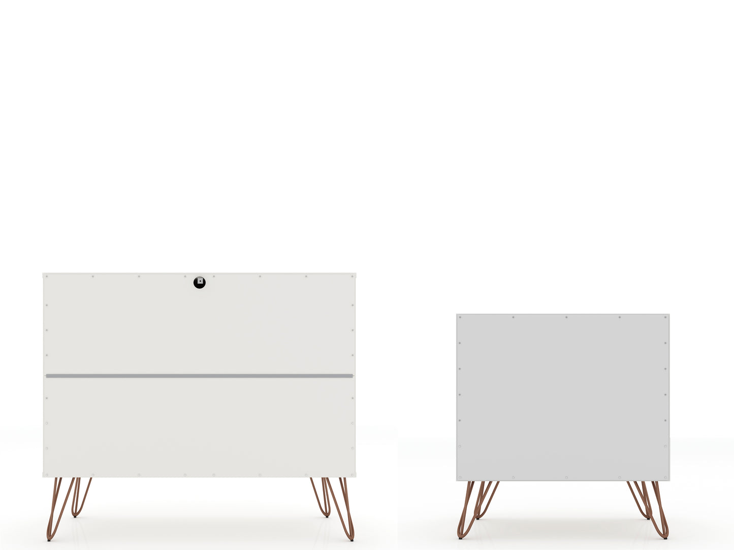 Rockefeller Mid-Century Modern 2-Piece Dresser Set in White 104GMC1