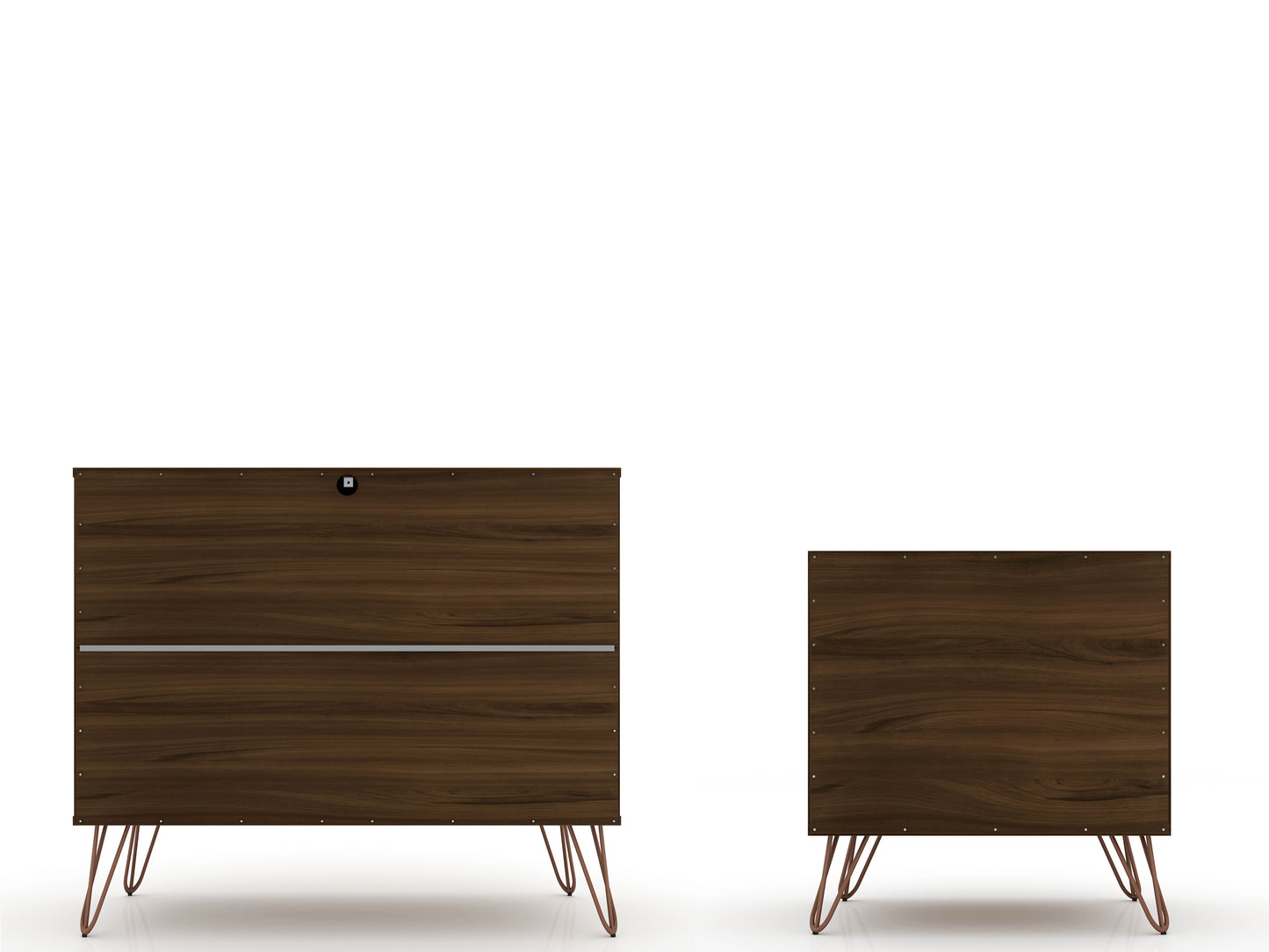 Rockefeller Mid-Century Modern 2-Piece Dresser Set in Chestnut Brown 104GMC5