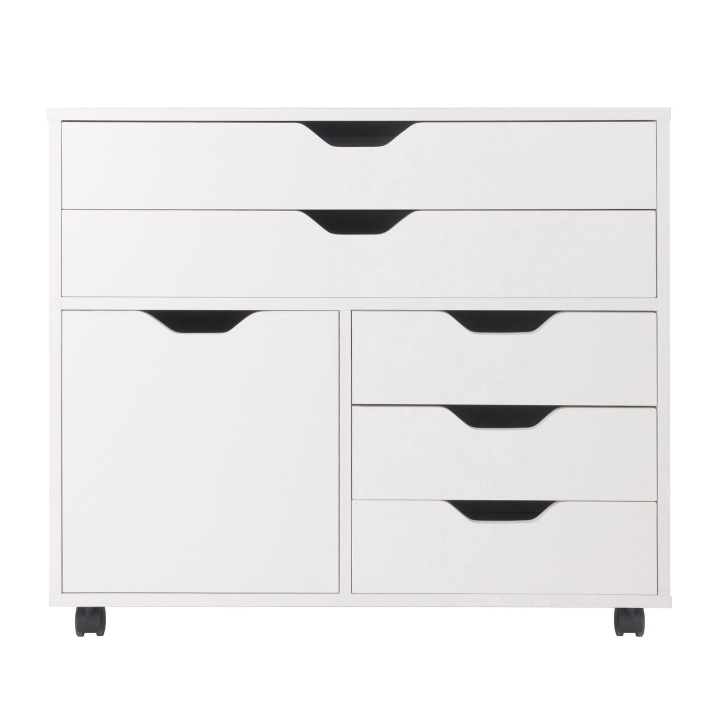 Halifax Wide Storage Cabinet, 3-Small and 2-Wide Drawers, White