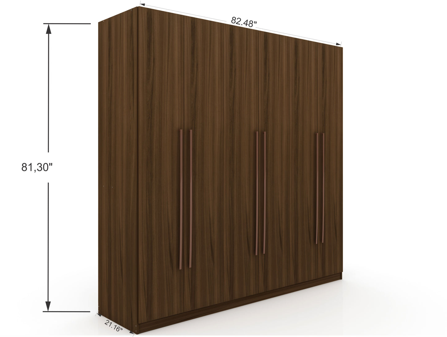 Manhattan Comfort Gramercy Modern Freestanding Wardrobe Armoire Closet in Brown 107GMC5