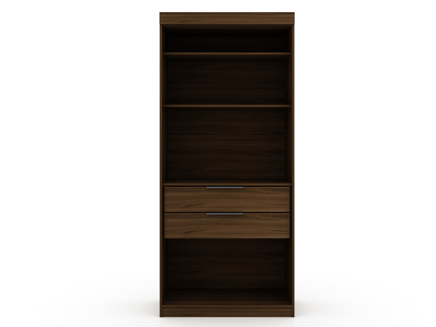 Manhattan Comfort Mulberry Open 1 Sectional Modern Armoire Wardrobe Closet with 2 Drawers in Brown 109GMC5