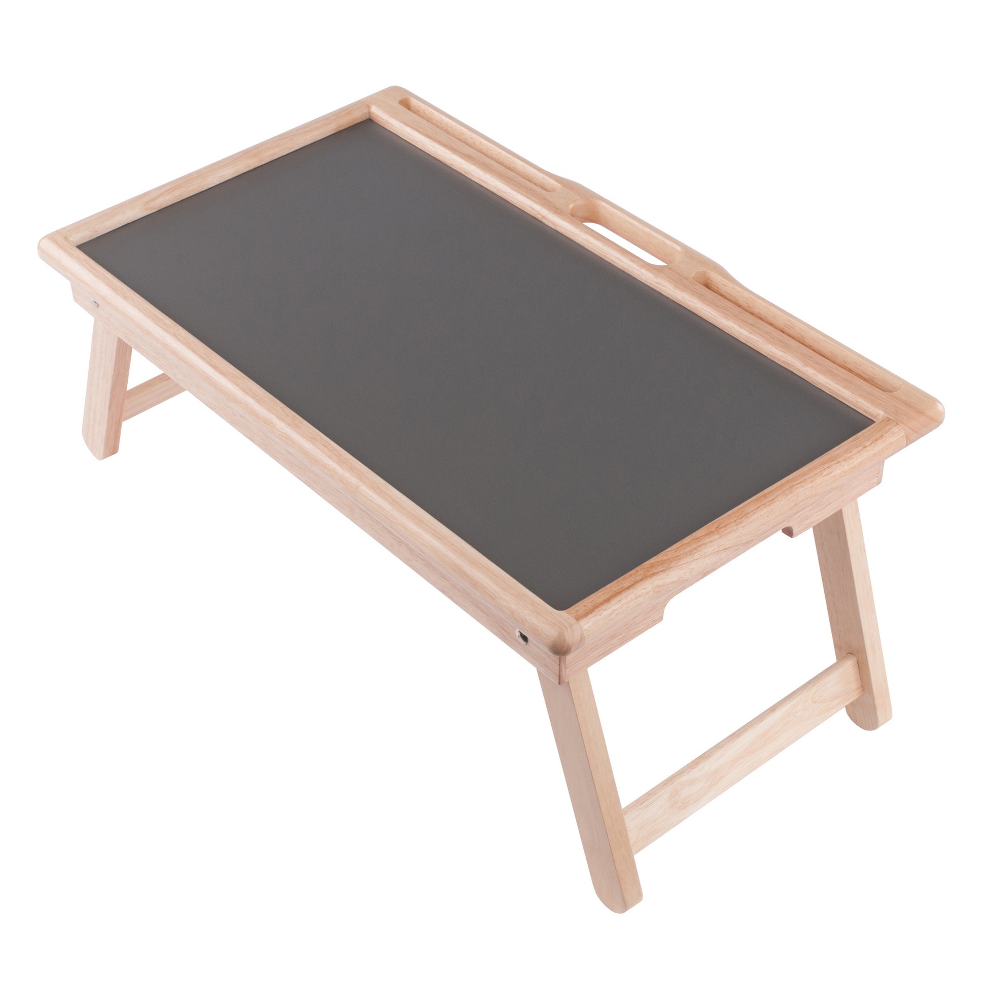 Arlo Breakfast Tray with Flip Top, Gray and Natural