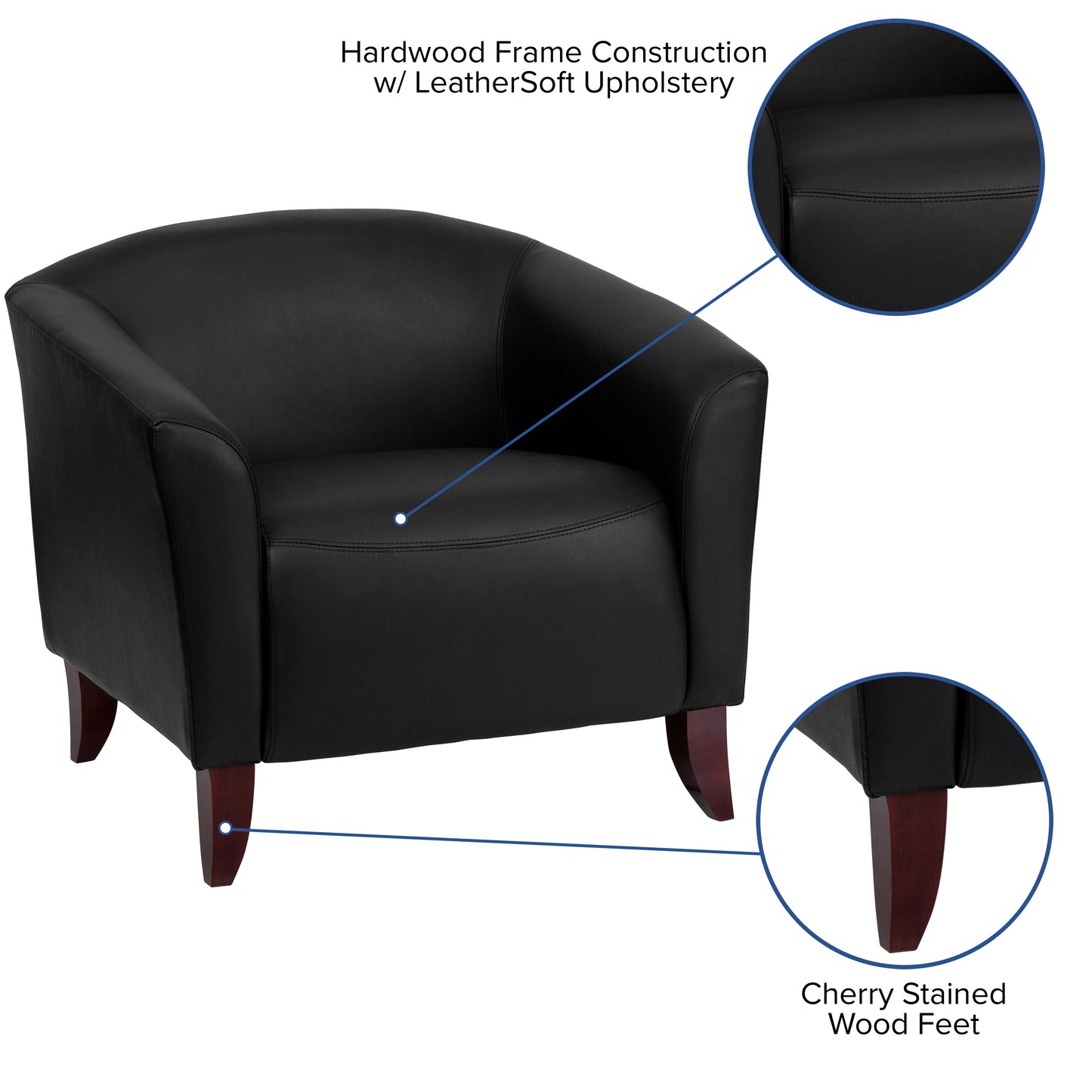 HERCULES Imperial Series Black LeatherSoft Chair Black