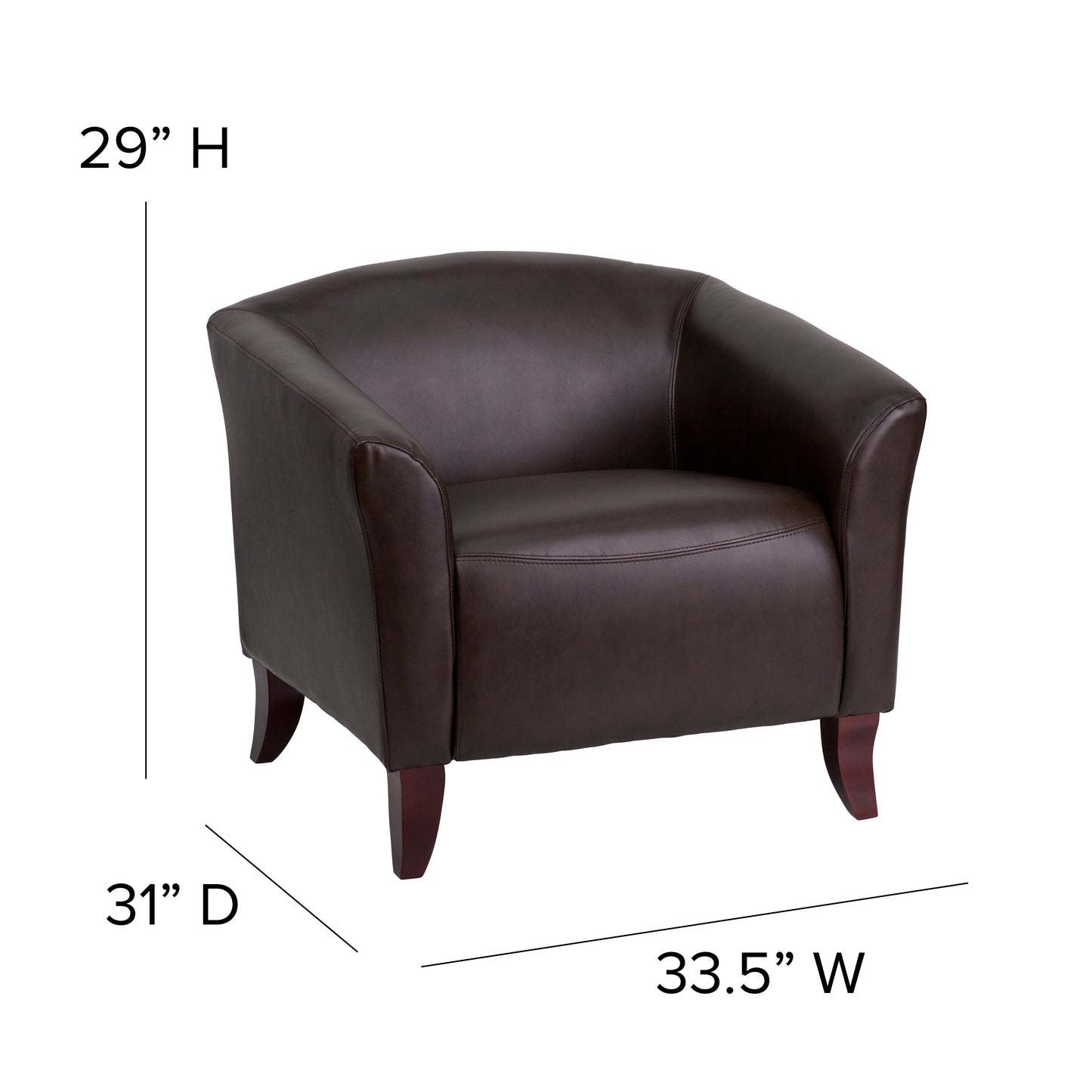 HERCULES Imperial Series Brown LeatherSoft Chair Brown