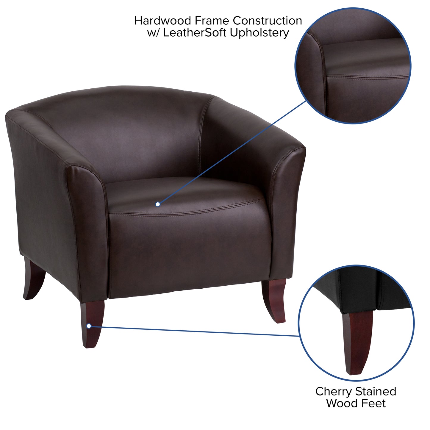 HERCULES Imperial Series Brown LeatherSoft Chair Brown