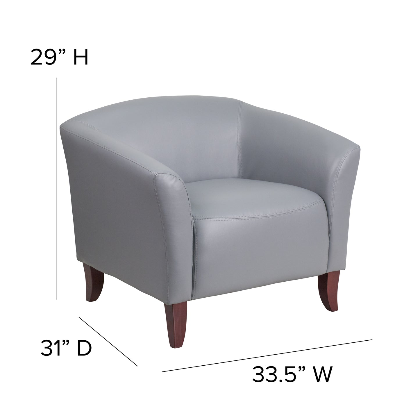 HERCULES Imperial Series Gray LeatherSoft Chair Gray