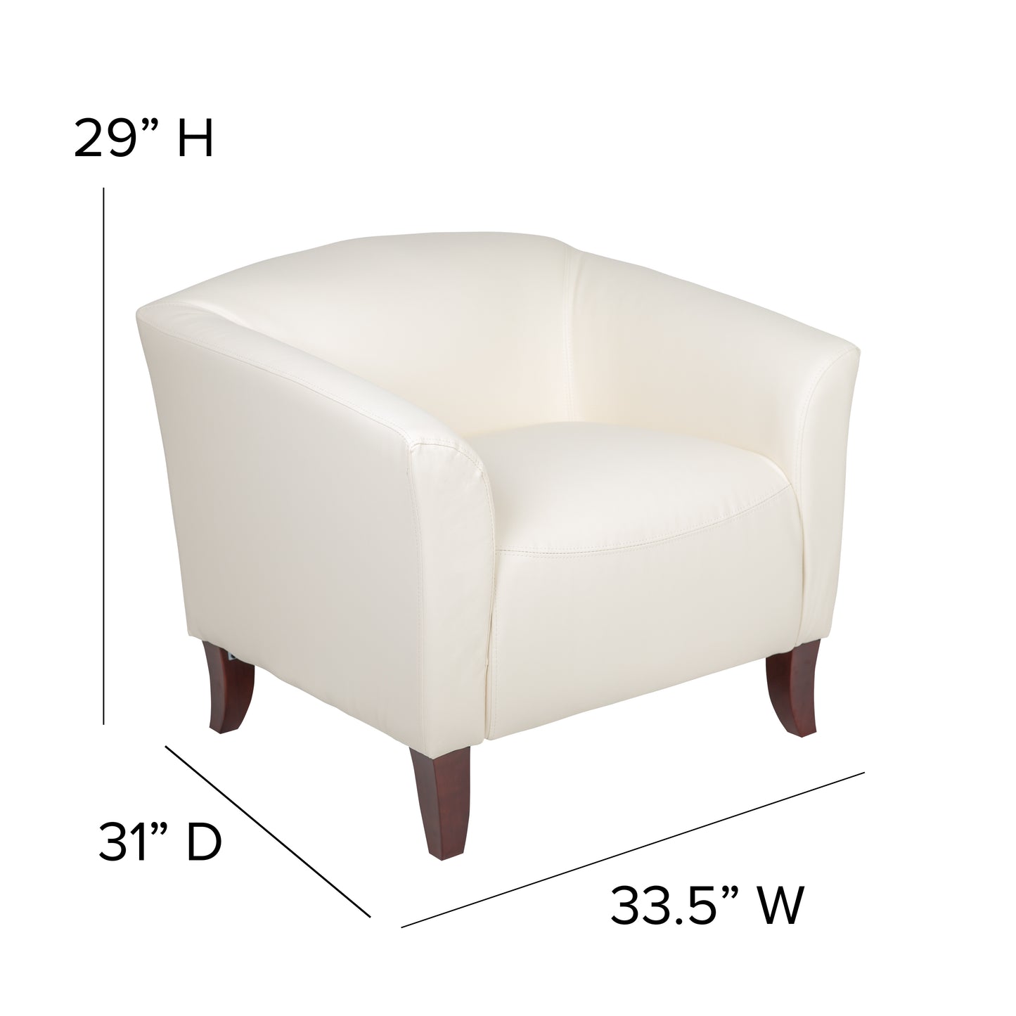 HERCULES Imperial Series Ivory LeatherSoft Chair Ivory 111-1-WH-GG