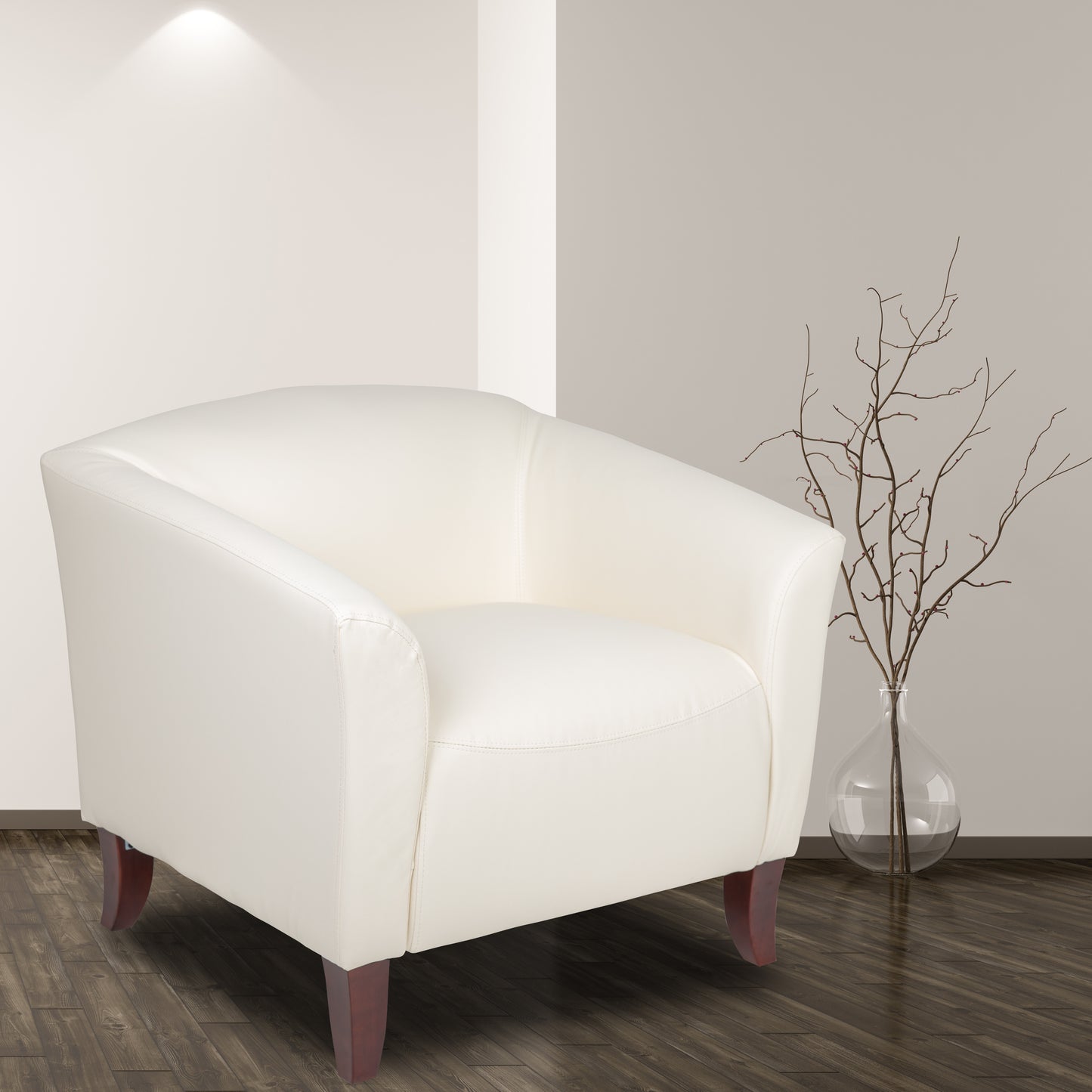 HERCULES Imperial Series Ivory LeatherSoft Chair Ivory 111-1-WH-GG