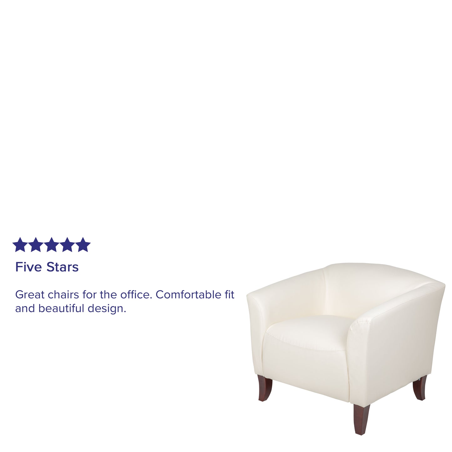 HERCULES Imperial Series Ivory LeatherSoft Chair Ivory 111-1-WH-GG