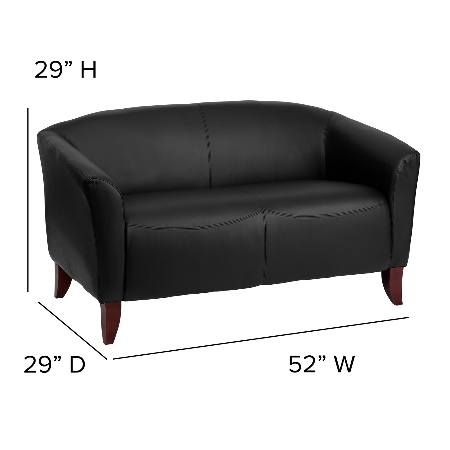 HERCULES Imperial Series Black LeatherSoft Loveseat Black