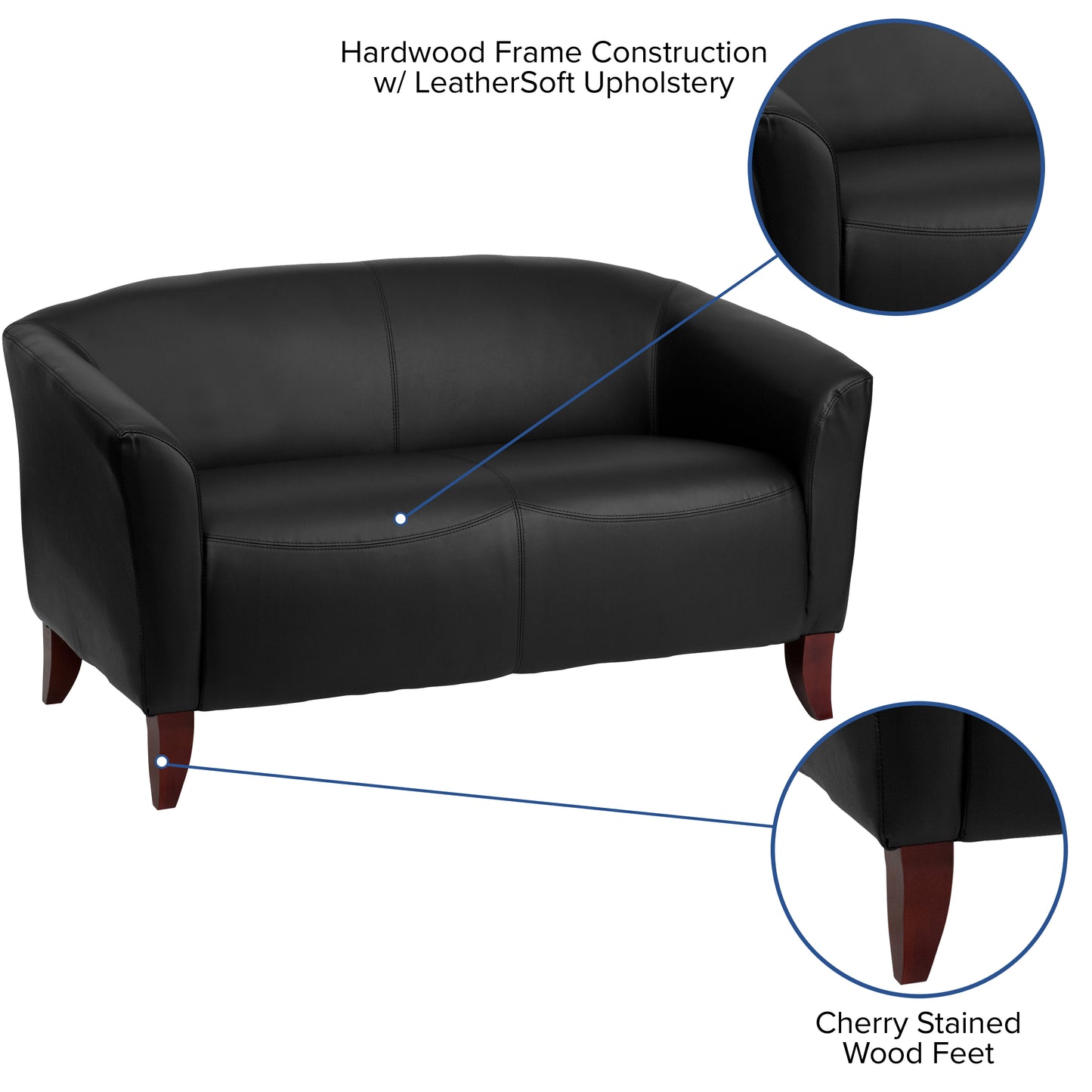 HERCULES Imperial Series Black LeatherSoft Loveseat Black