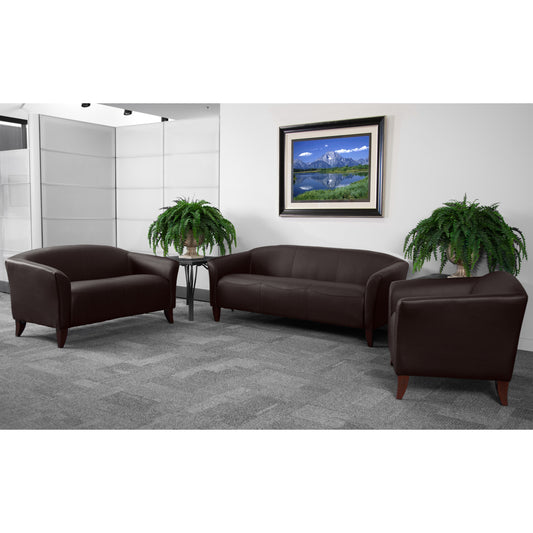 HERCULES Imperial Series Brown LeatherSoft Loveseat Brown 111-2-BN-GG