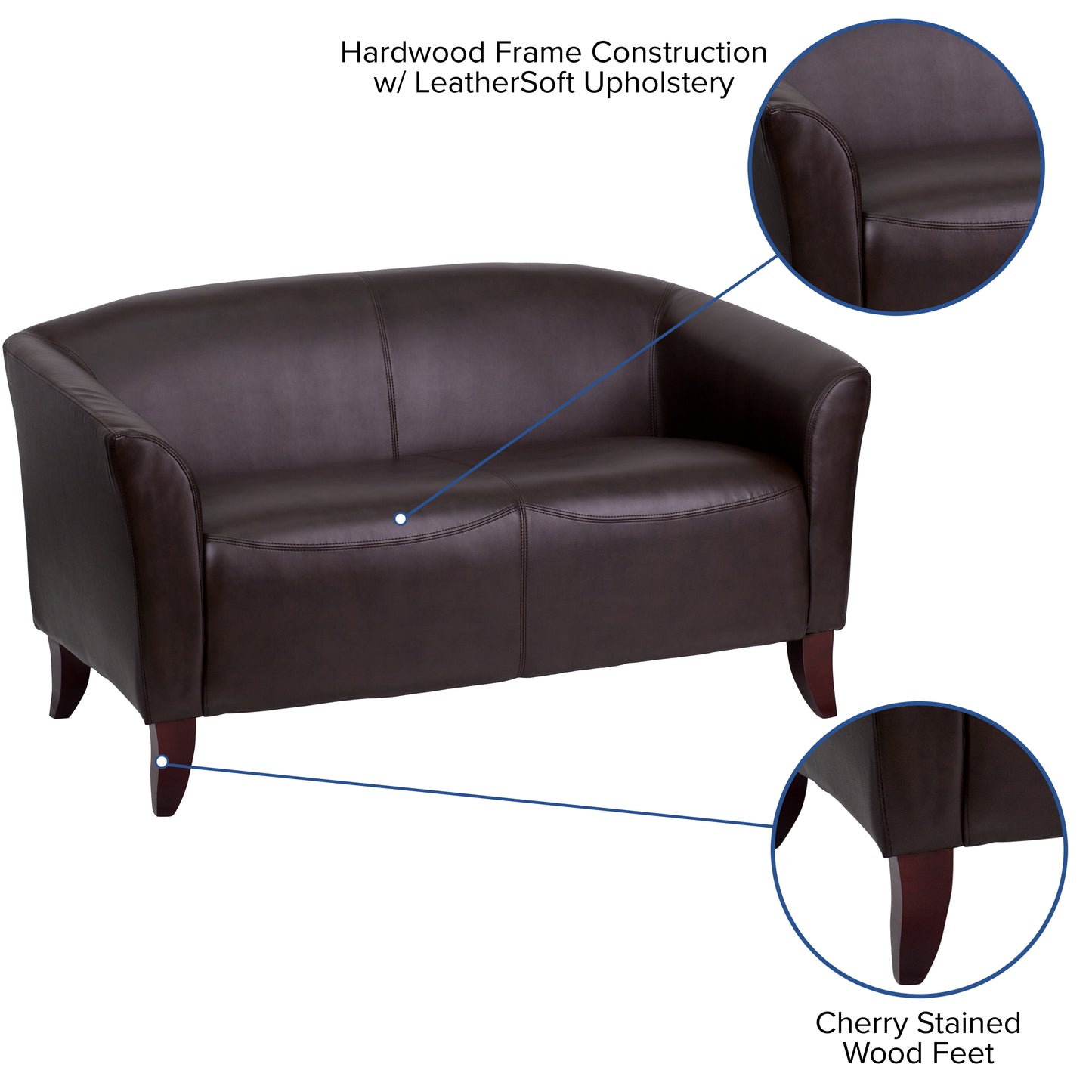 HERCULES Imperial Series Brown LeatherSoft Loveseat Brown