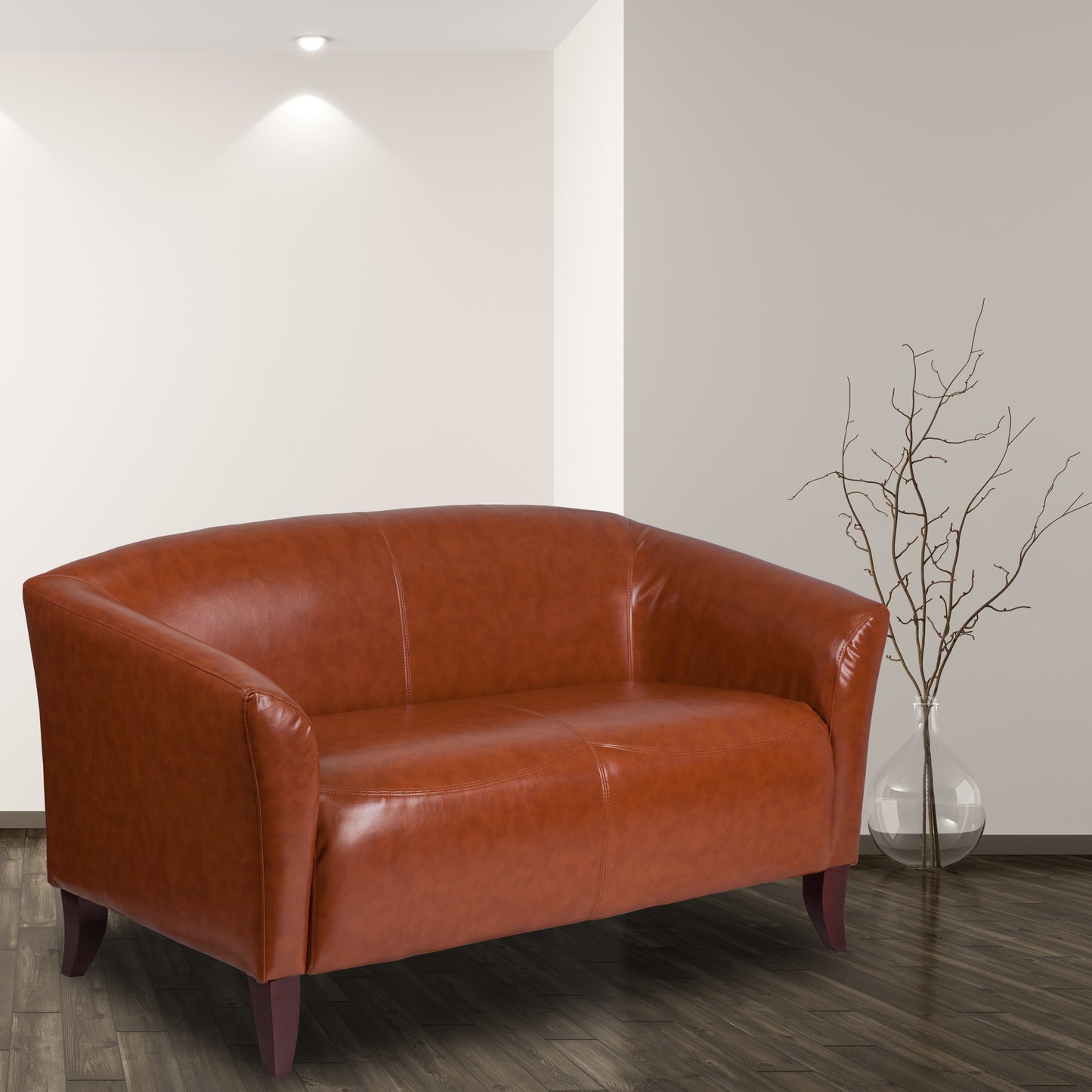 HERCULES Imperial Series Cognac LeatherSoft Loveseat Cognac 111-2-CG-GG