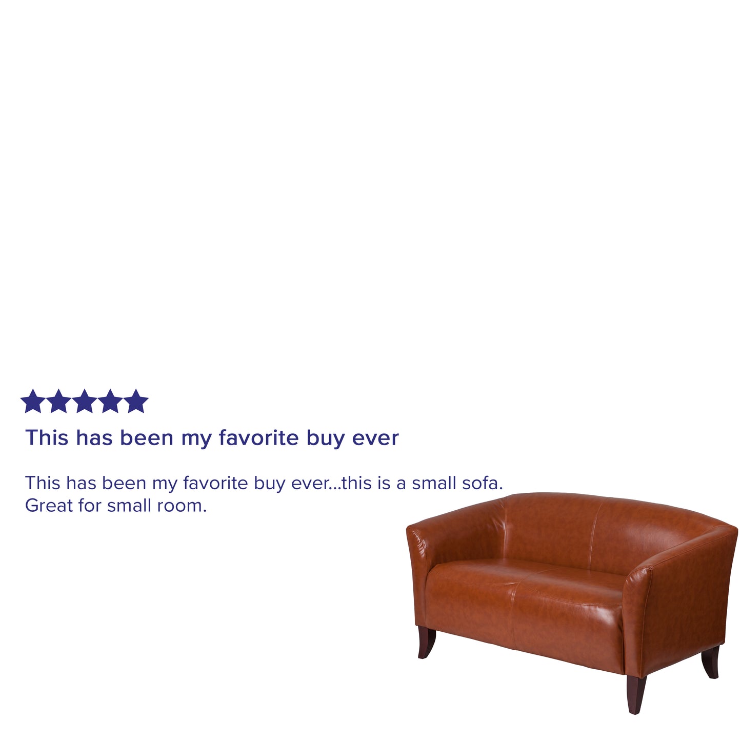 HERCULES Imperial Series Cognac LeatherSoft Loveseat Cognac 111-2-CG-GG