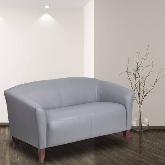 HERCULES Imperial Series Gray LeatherSoft Loveseat Gray 111-2-GY-GG