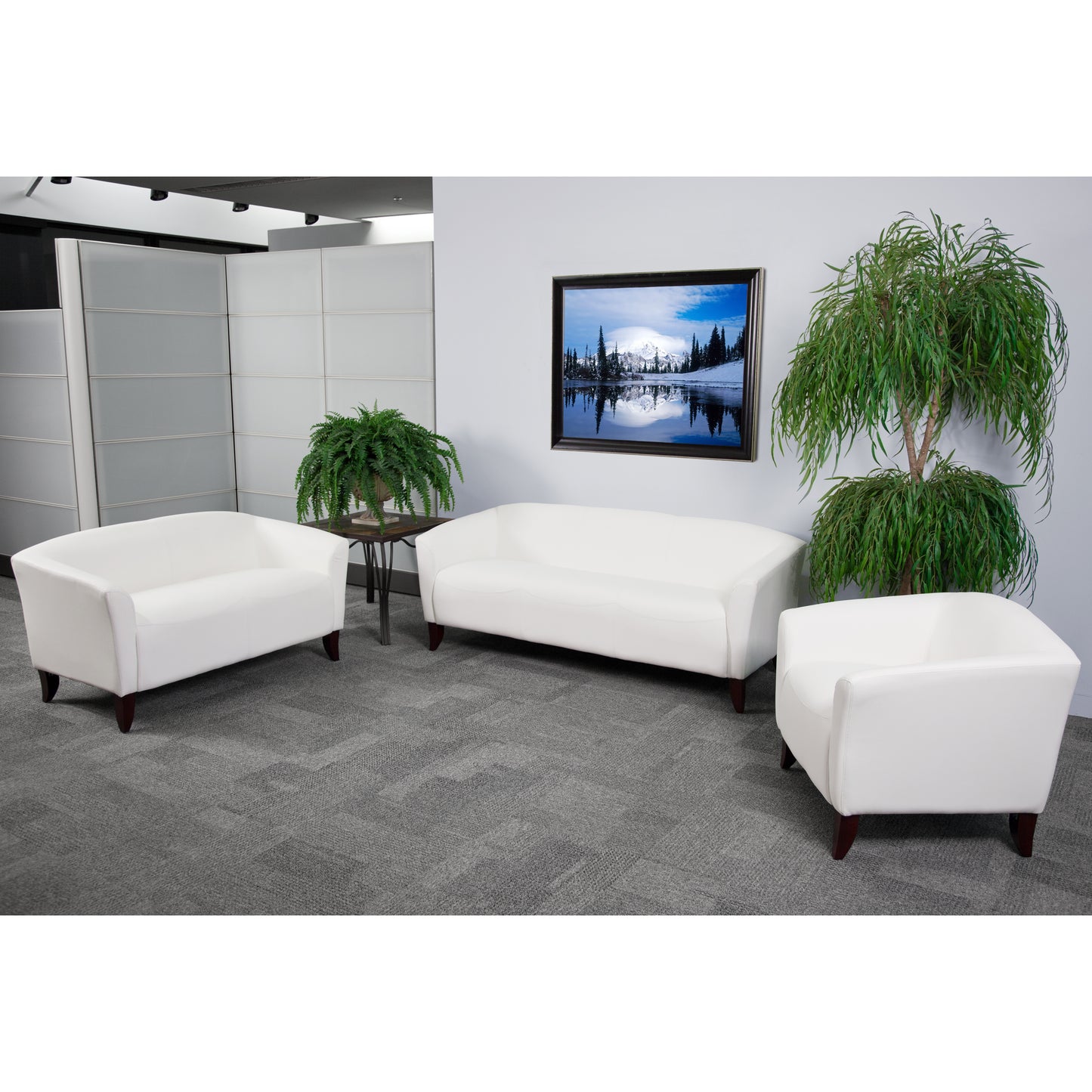 HERCULES Imperial Series Ivory LeatherSoft Loveseat Ivory 111-2-WH-GG