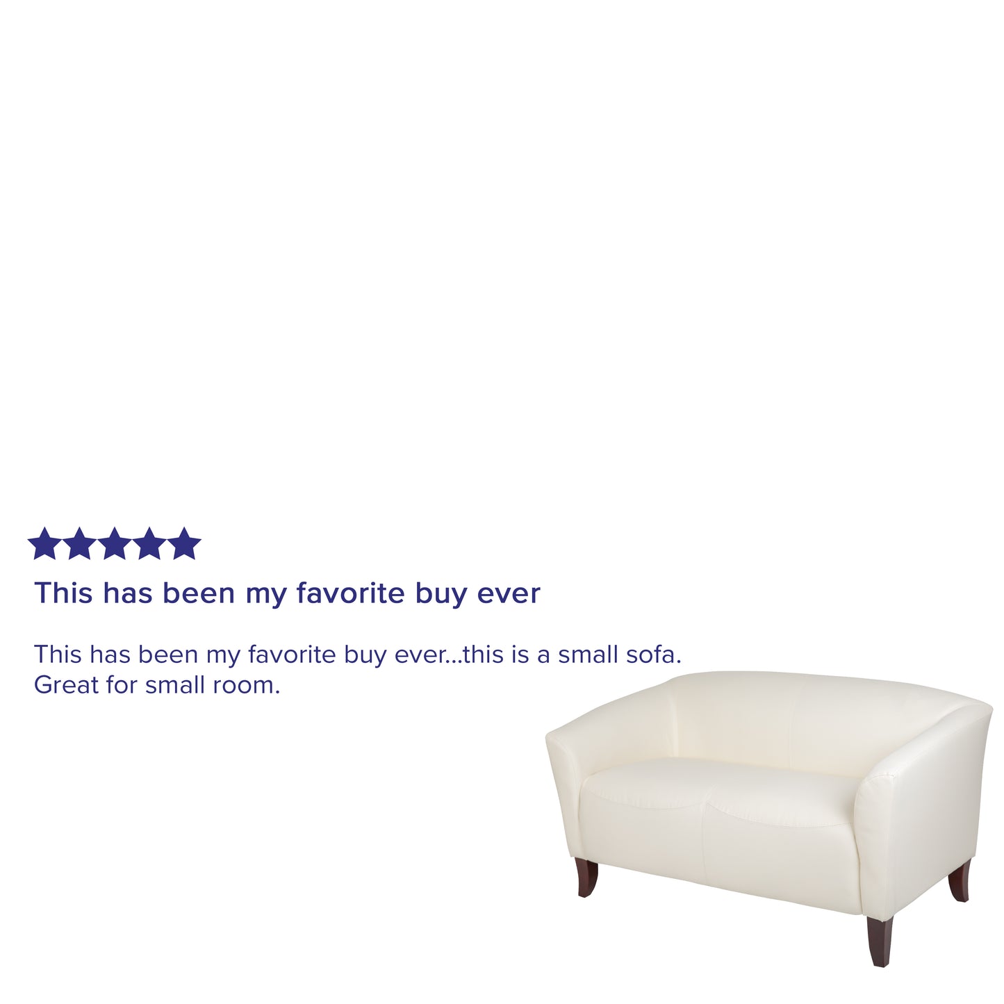 HERCULES Imperial Series Ivory LeatherSoft Loveseat Ivory 111-2-WH-GG