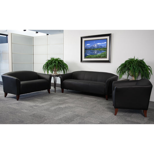 HERCULES Imperial Series Black LeatherSoft Sofa Black 111-3-BK-GG