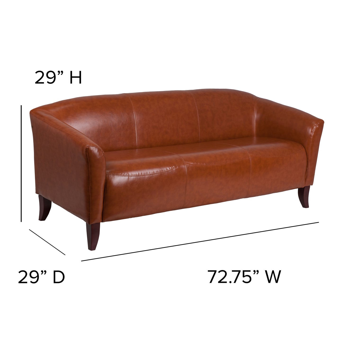 HERCULES Imperial Series Cognac LeatherSoft Sofa Cognac