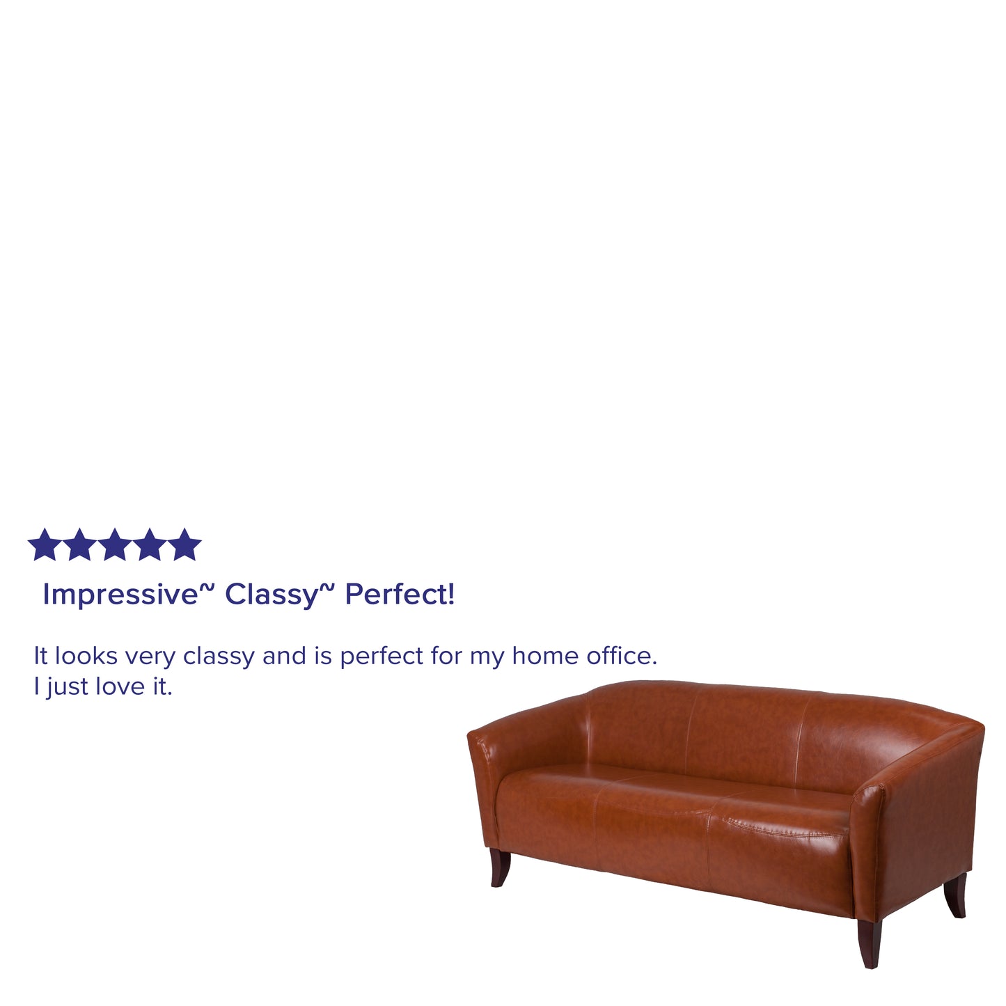 HERCULES Imperial Series Cognac LeatherSoft Sofa Cognac