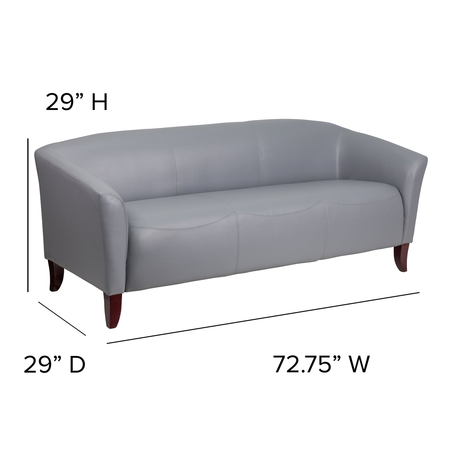 HERCULES Imperial Series Gray LeatherSoft Sofa Gray