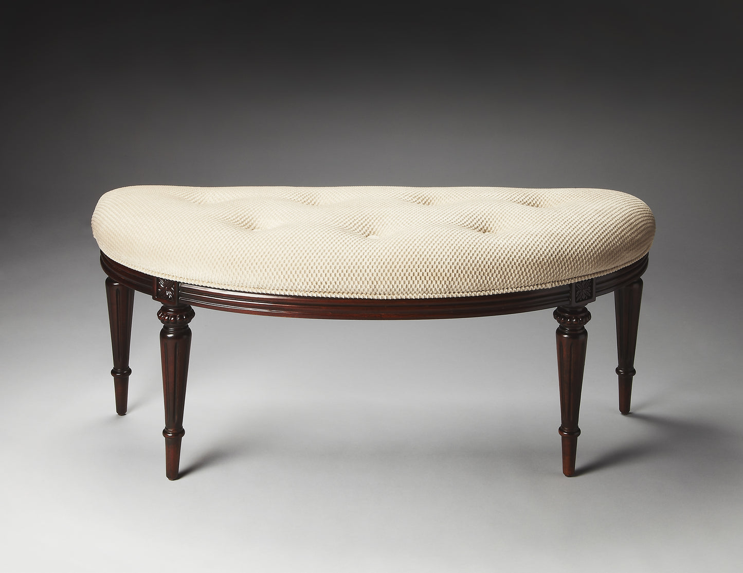 Tamara Upholstered Demilune 45"W Bench in Dark Brown 1120024