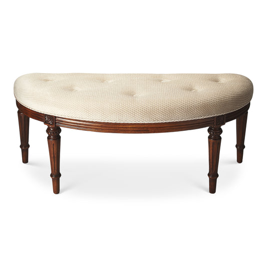Tamara Upholstered Demilune 45"W Bench in Medium Brown 1120101